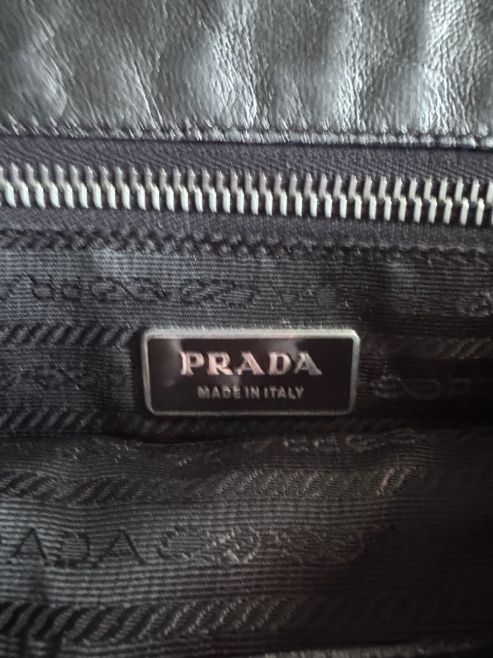 Prada Nappa Metallic Pewter Leather Fold-Clutch - Picture 2 of 13